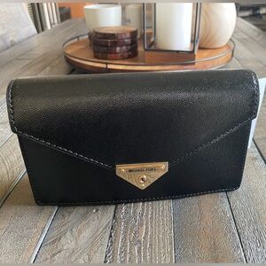 Michael Kors Black Textured Clutch,NWT